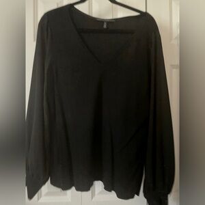 White House black market v neck black top